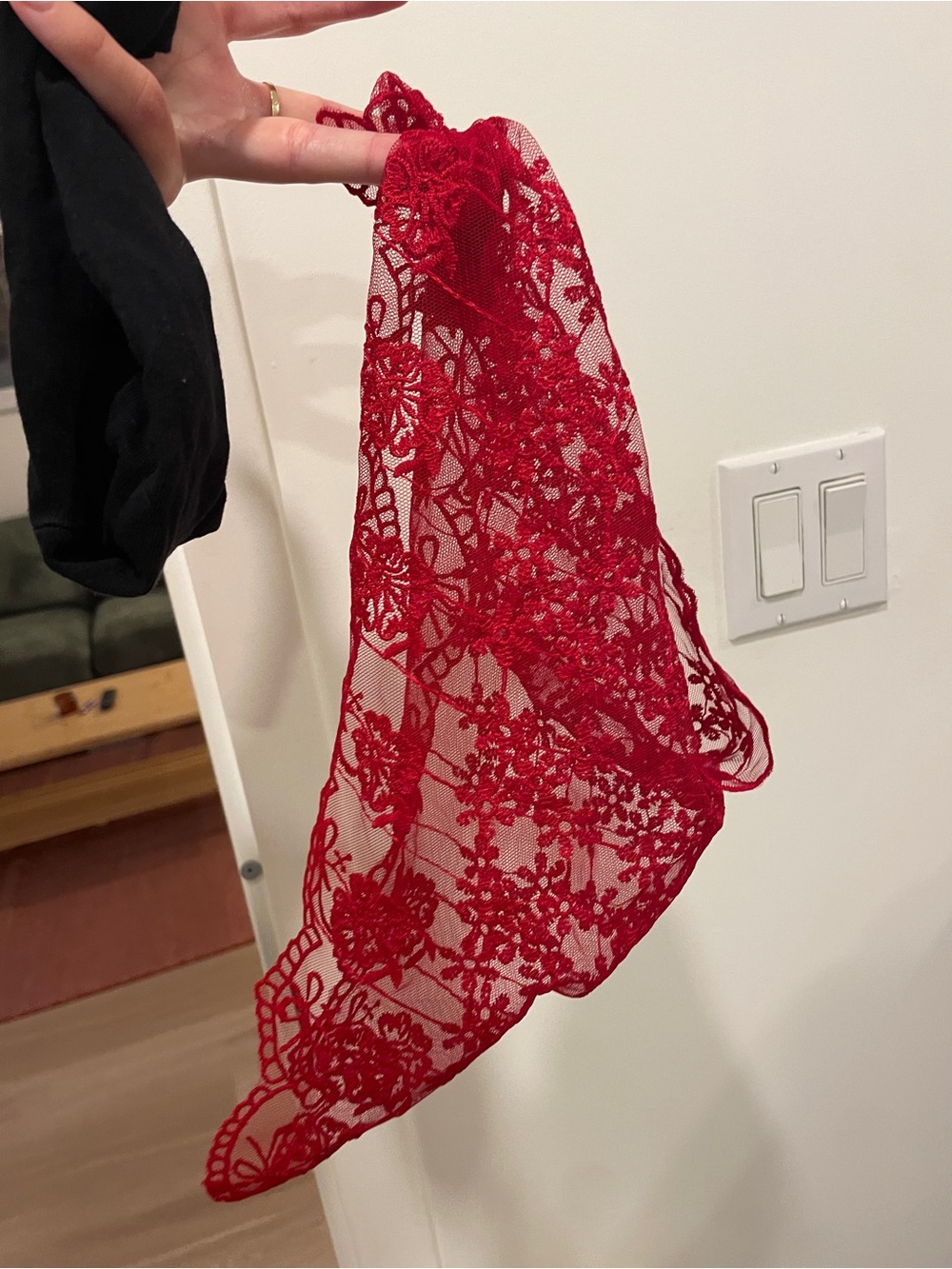 Red Lace Scarf / Shawl
